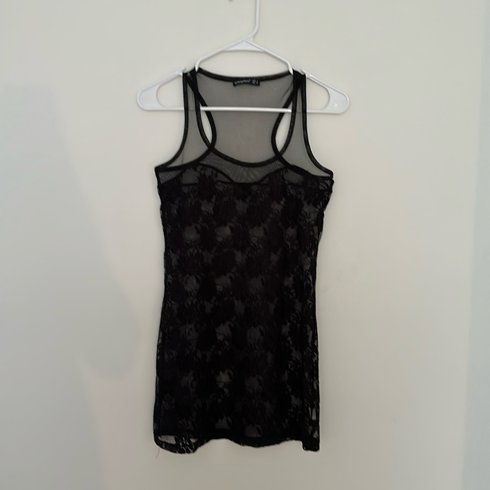 Sexy mesh sheer super short mini dress or can style as tank top